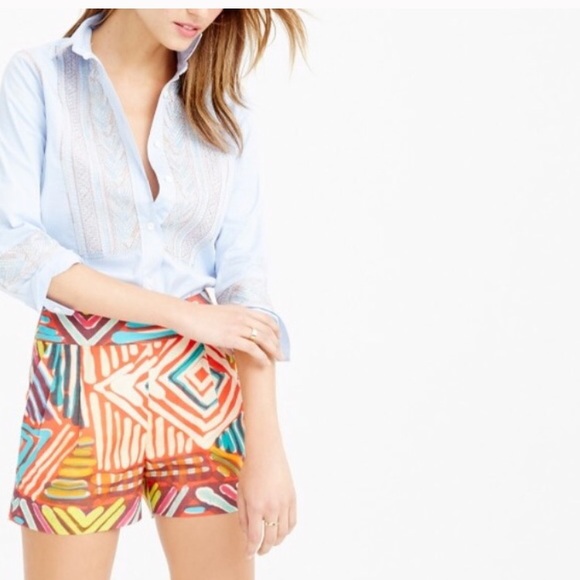 J. Crew Pants - J.Crew geo brush stroke shorts 4 EUC